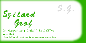 szilard grof business card